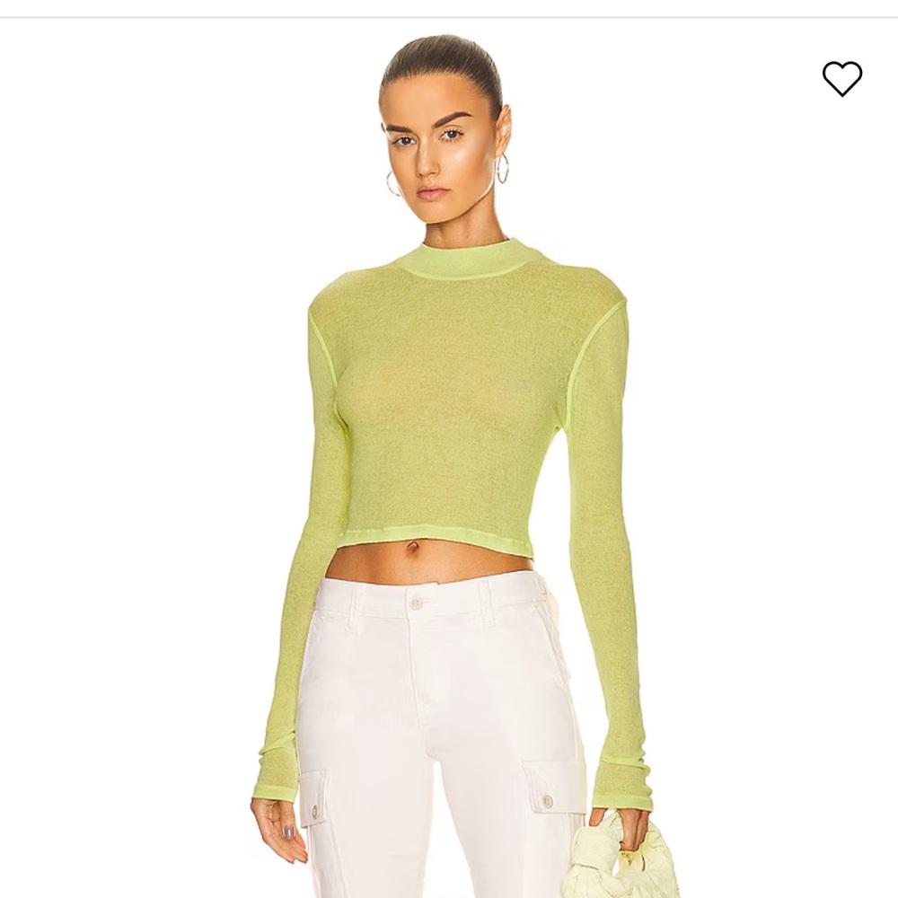 John Elliot  Rib Long Sleeve Mock Neck Top